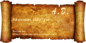 Akerman Dóra névjegykártya